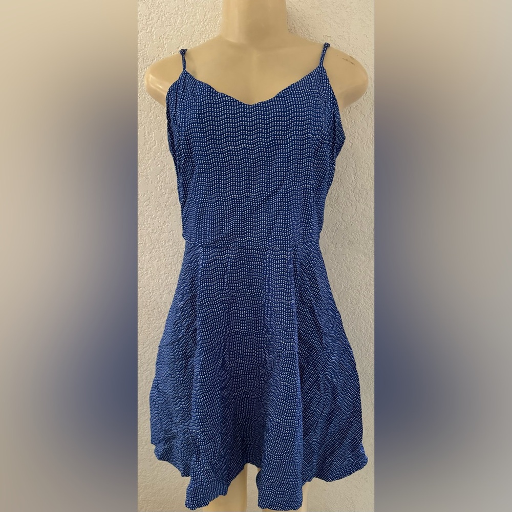Gap blue fit flare dress sexy midi casual y2k formal